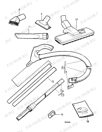 Взрыв-схема пылесоса Electrolux Z841 - Схема узла Accessories